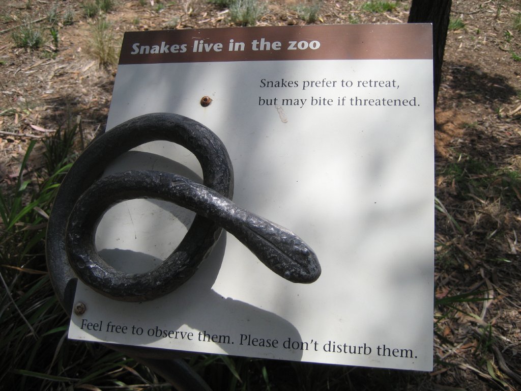 3-D Snake warning sign