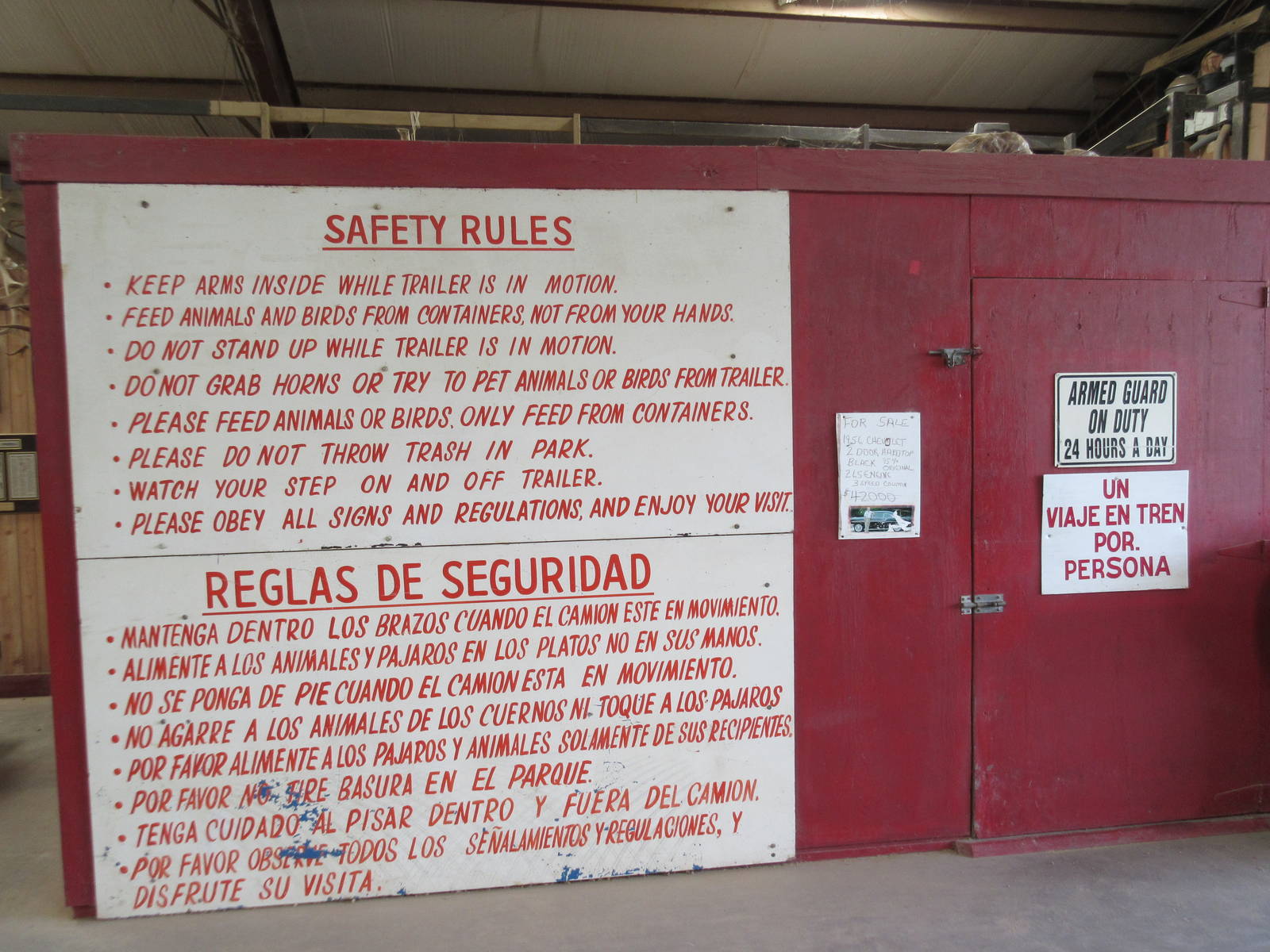 8-Foot High Safety Rules Sign (plus armed guard sign)