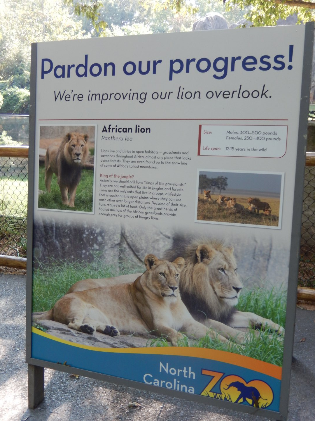 9/23/2018 - Lion Signage & Overlook Renovation Info