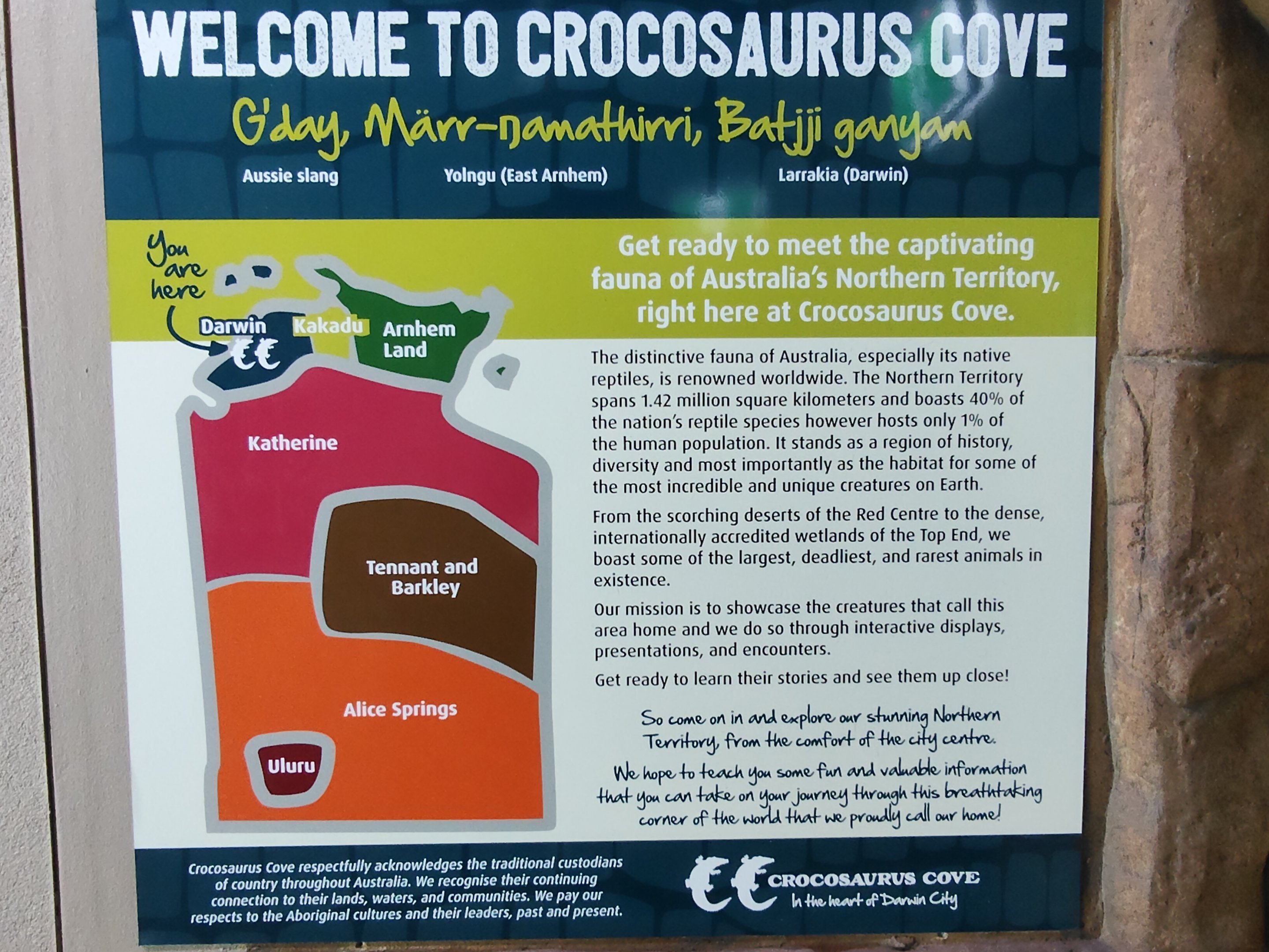 A not very useful map, Crocosaurus Cove