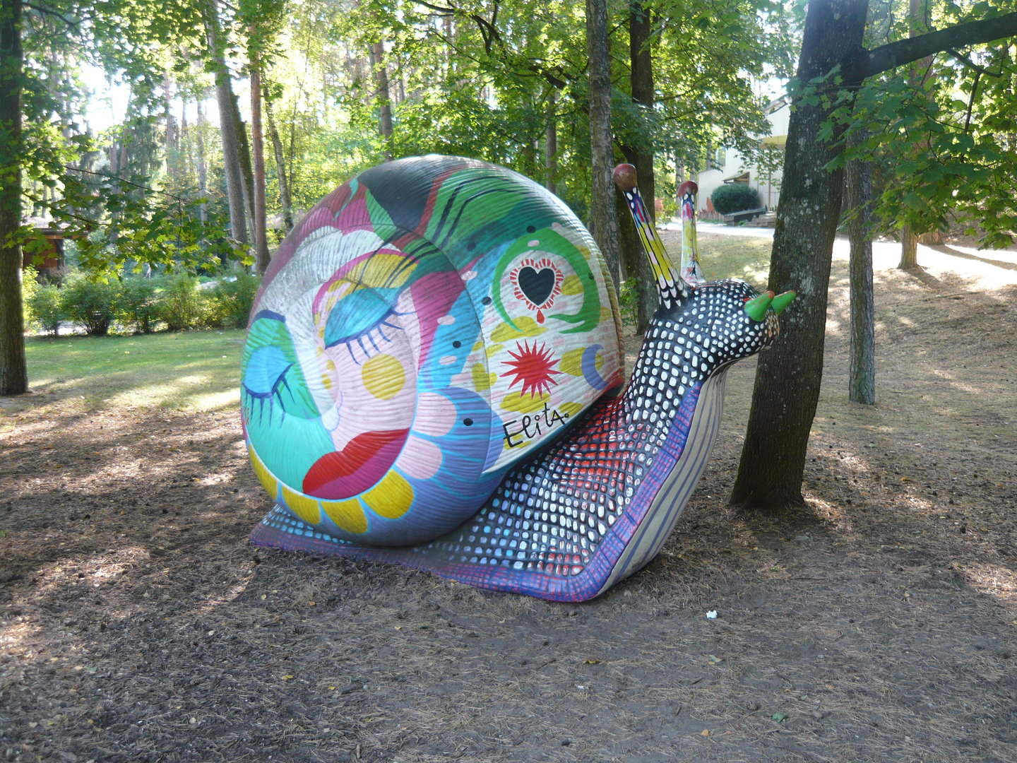 A very large and colourful snail...