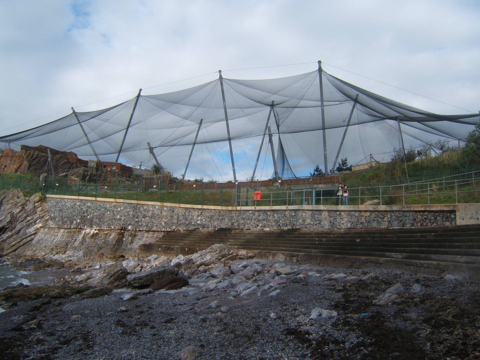 A view of Living Coasts from the Beach