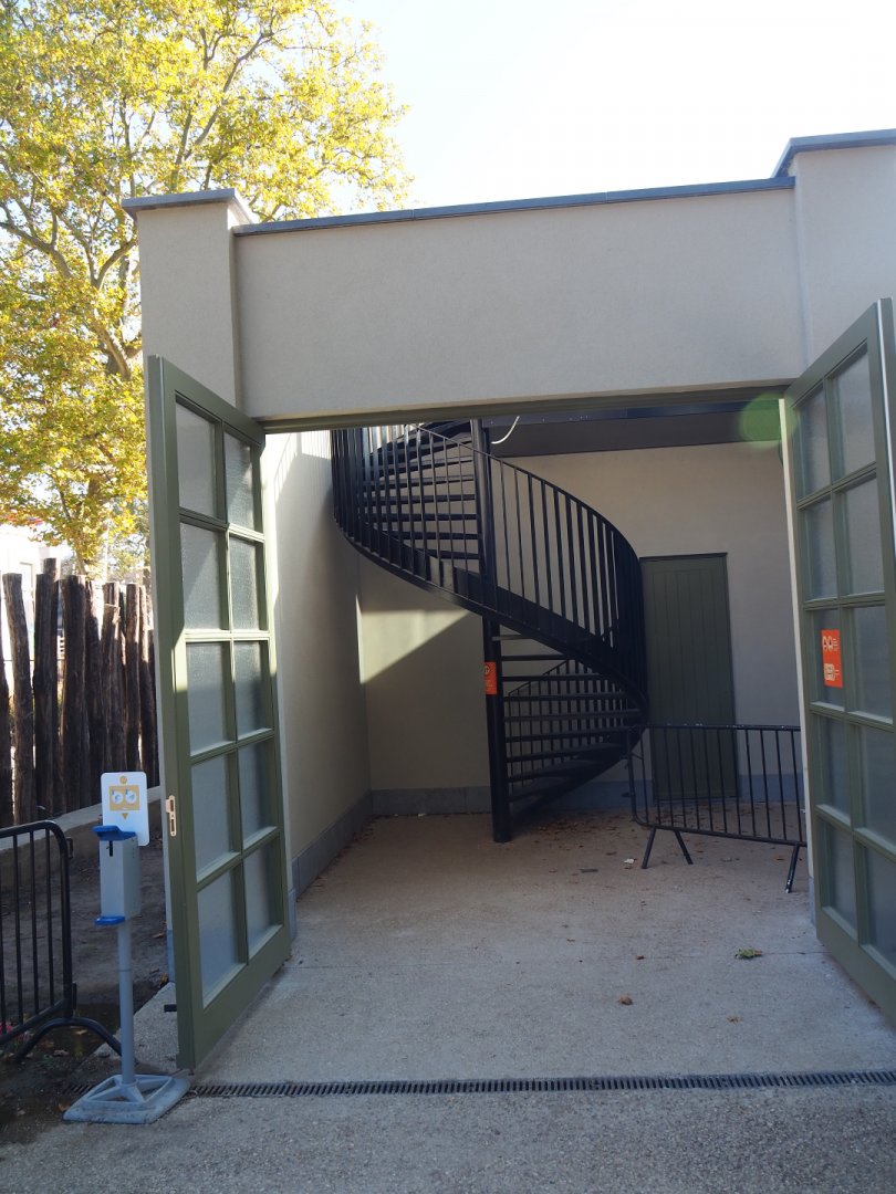 Access to new viewing area on the roof of the pig house, 2020-09-20