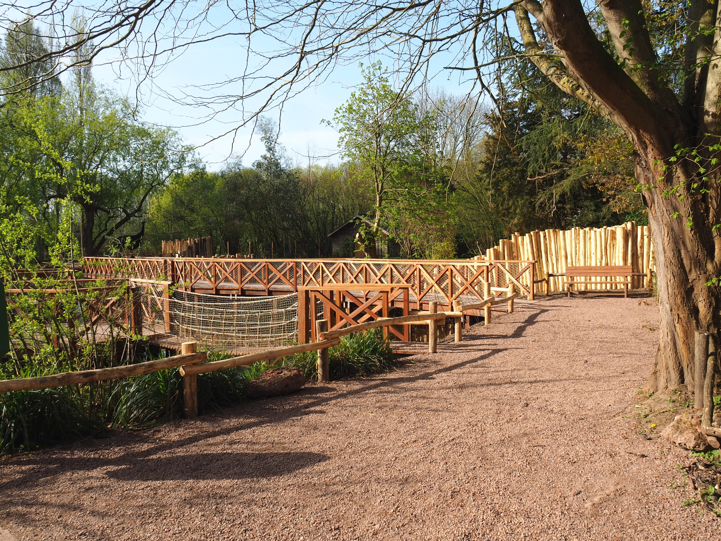 Access to new walkway and play area above the pond, 2022-04-12