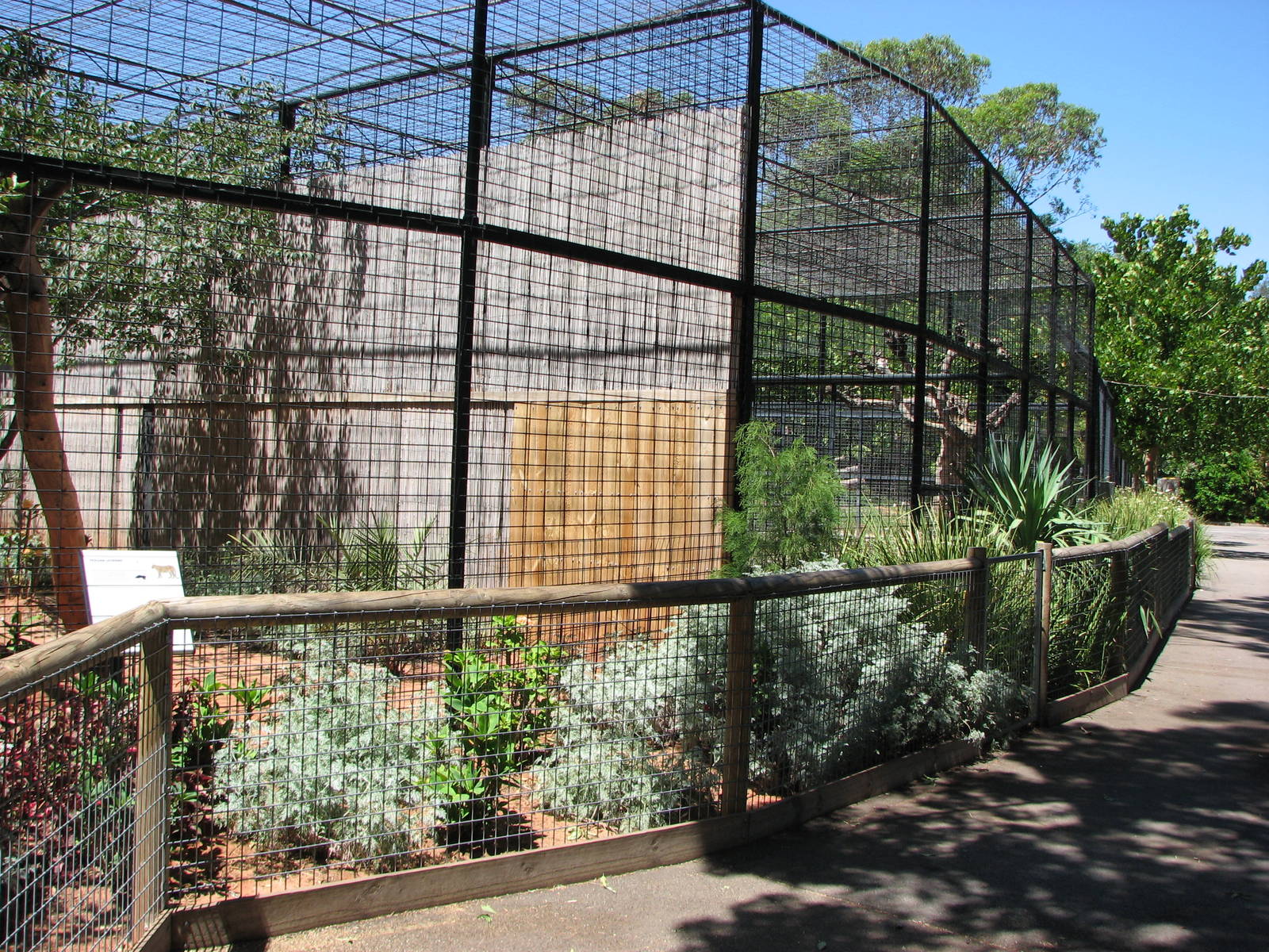 Adelaide Zoo 2008 - Front view of Persian Leopard and African Lion enclosur