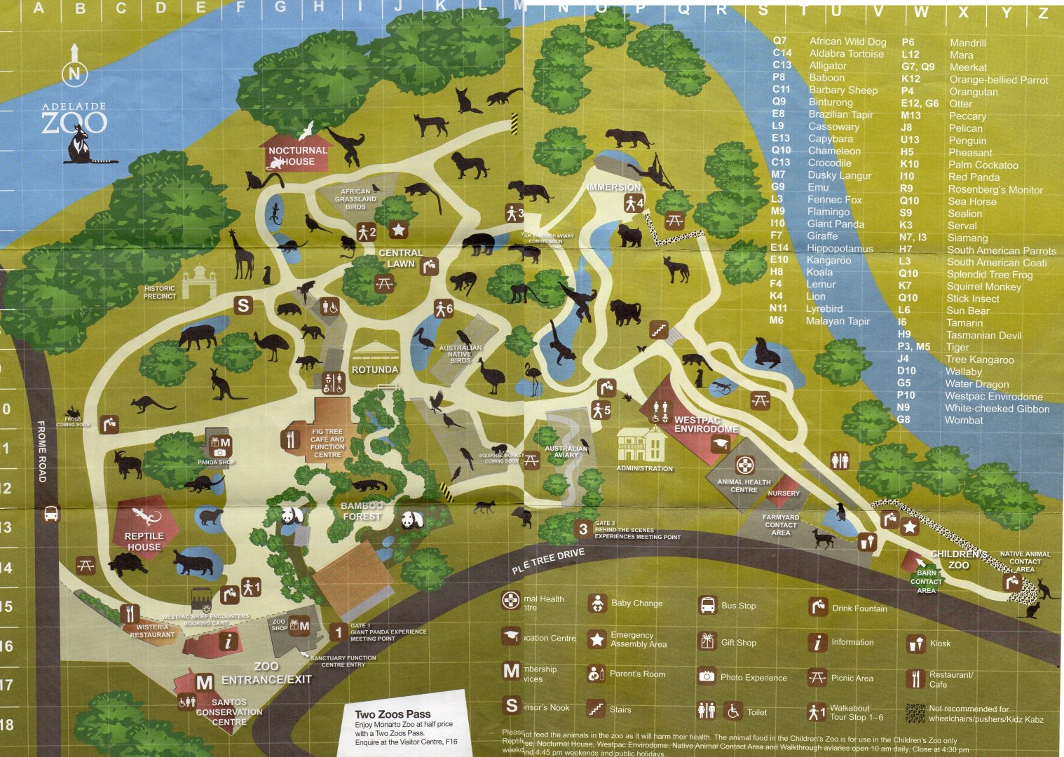 Adelaide Zoo Map, 2014