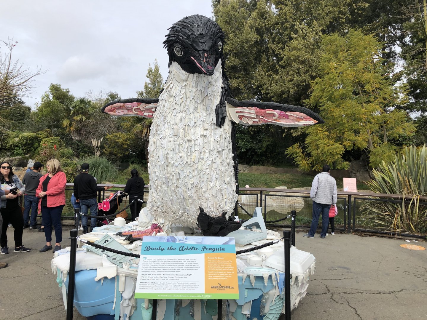 Adélie penguin recycled art