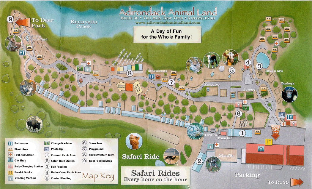 Adirondack animal land map