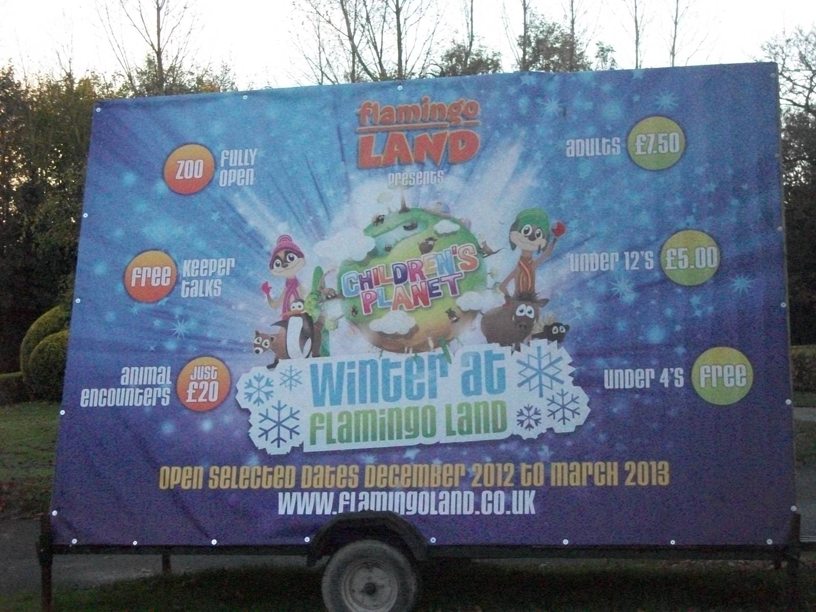 Advertisement for winter opening 1st November 2012