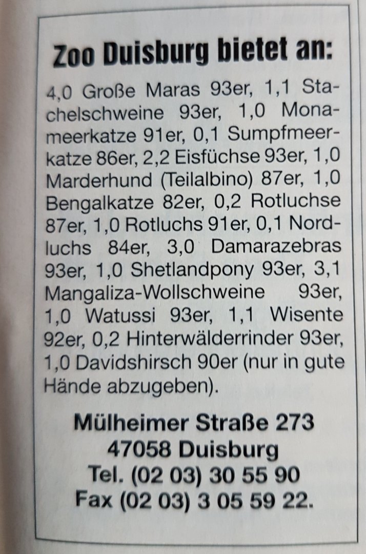 Advertisement Zoo Duisburg