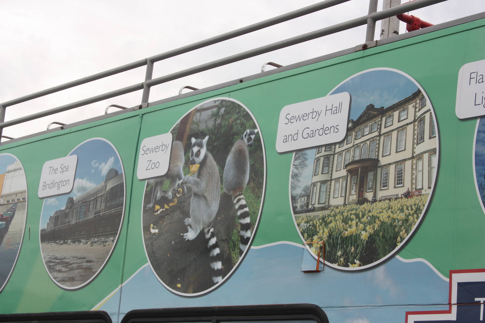 Advertising on open-topped bus at Driffield Show, 16th July 2014
