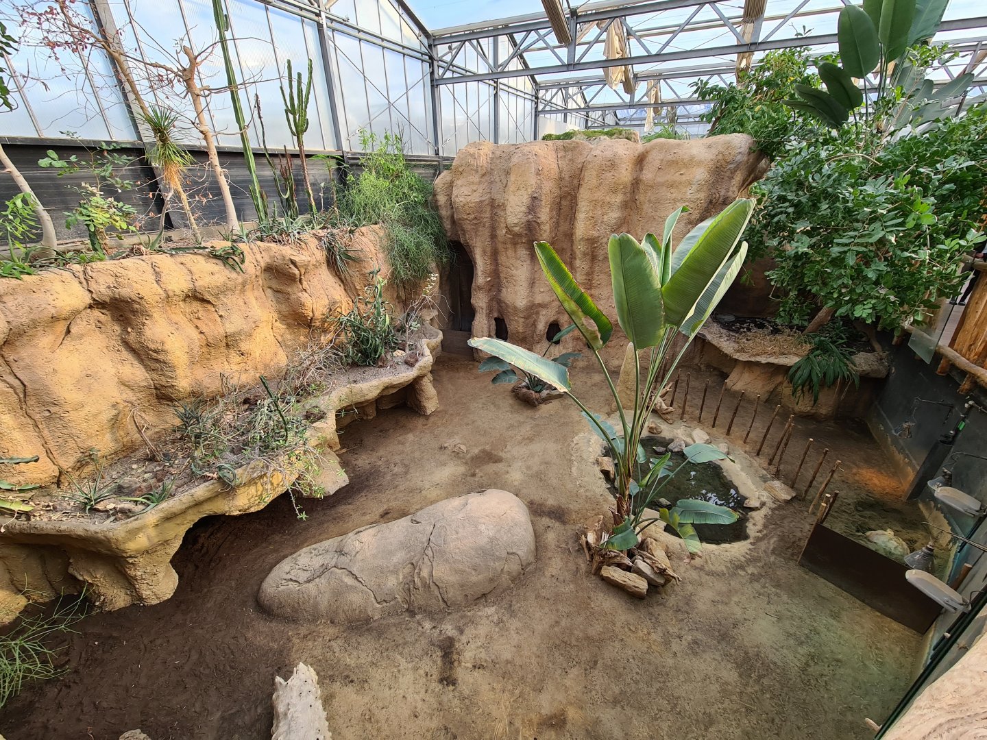 Africa - African spurred tortoise enclosure in Crocodile river