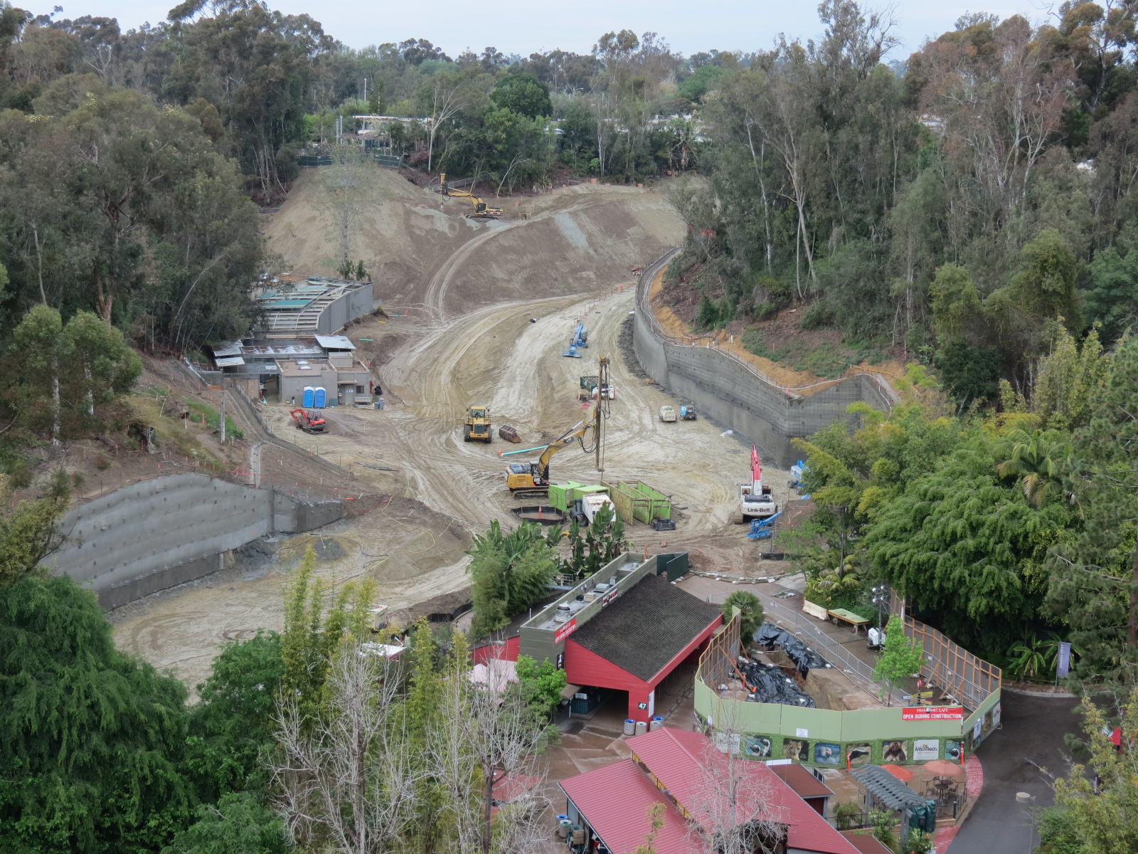 Africa Rocks Construction - View of Lower Canyon from Skyfari