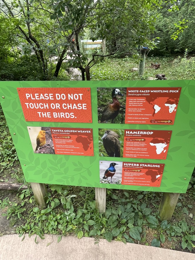 African Aviary Signage