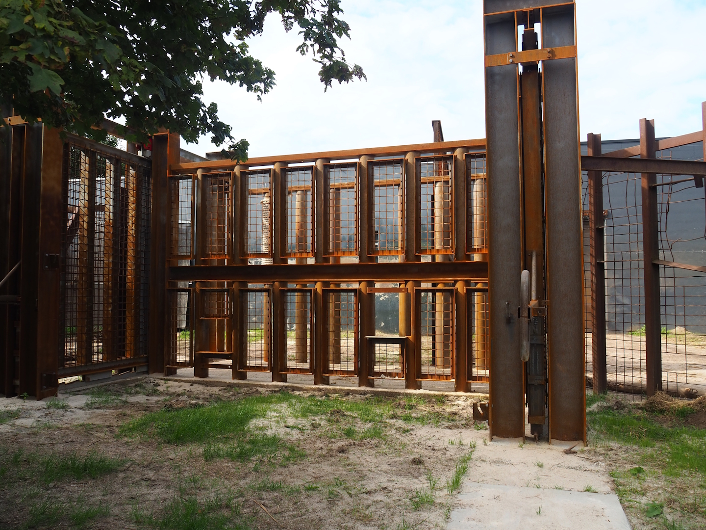 African bush elephant training and care shute, 2023-08-15