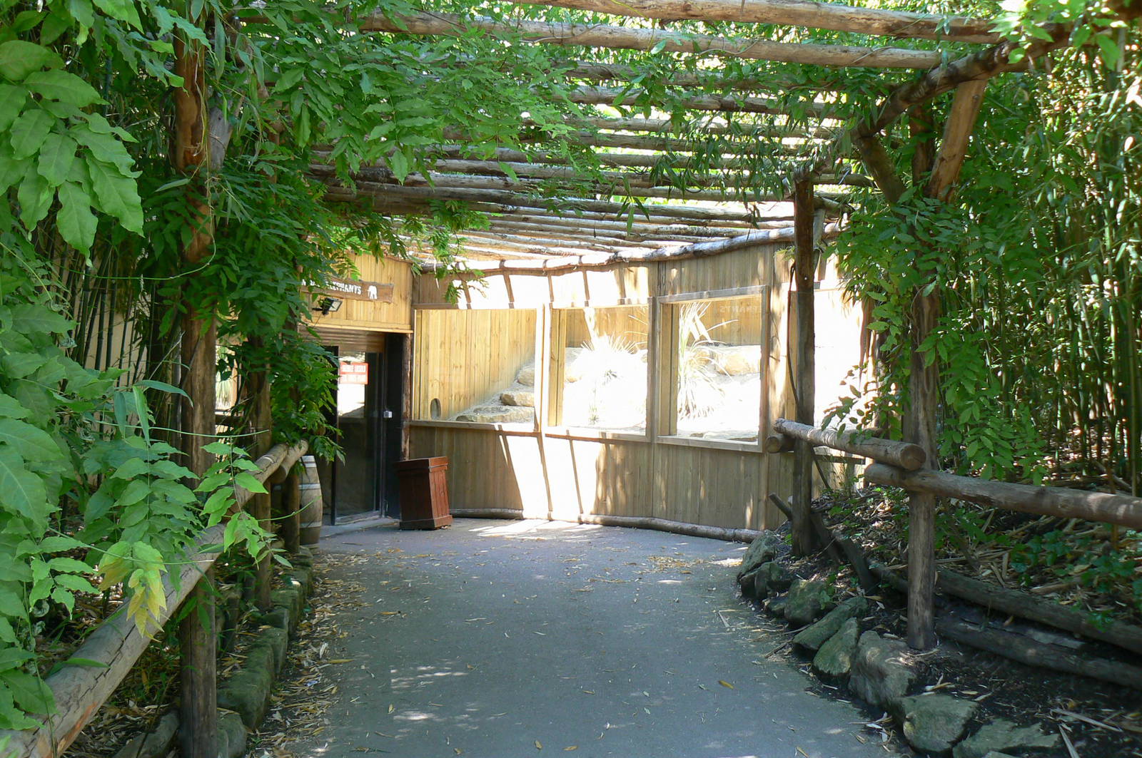 African elephants house entrance and fennec foxes outdoor exhibit
