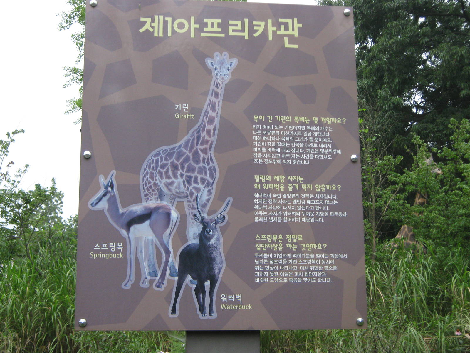 African enclosure signage