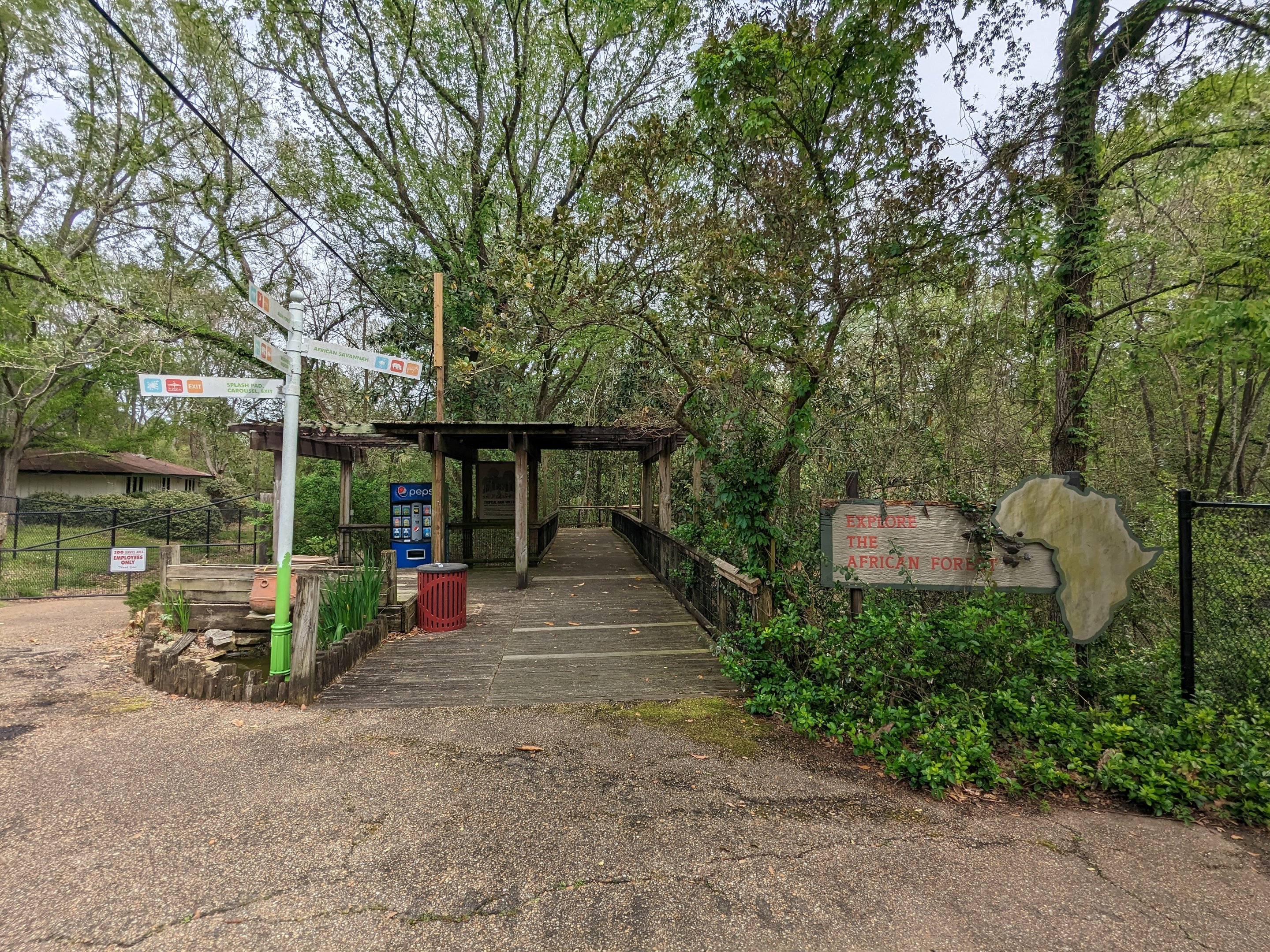 African Forest - entrance plaza sign