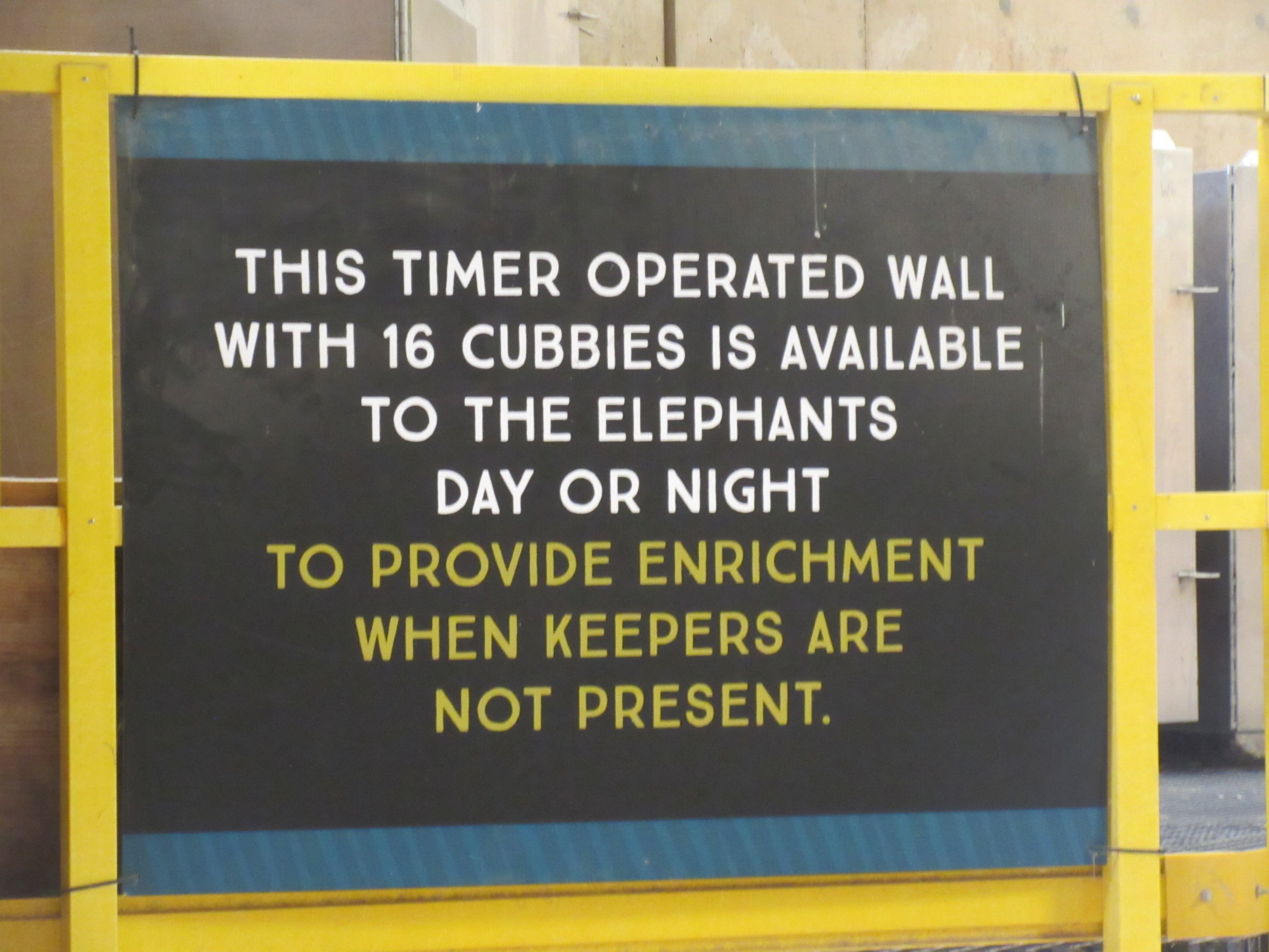 African Grasslands - Elephant Barn Sign