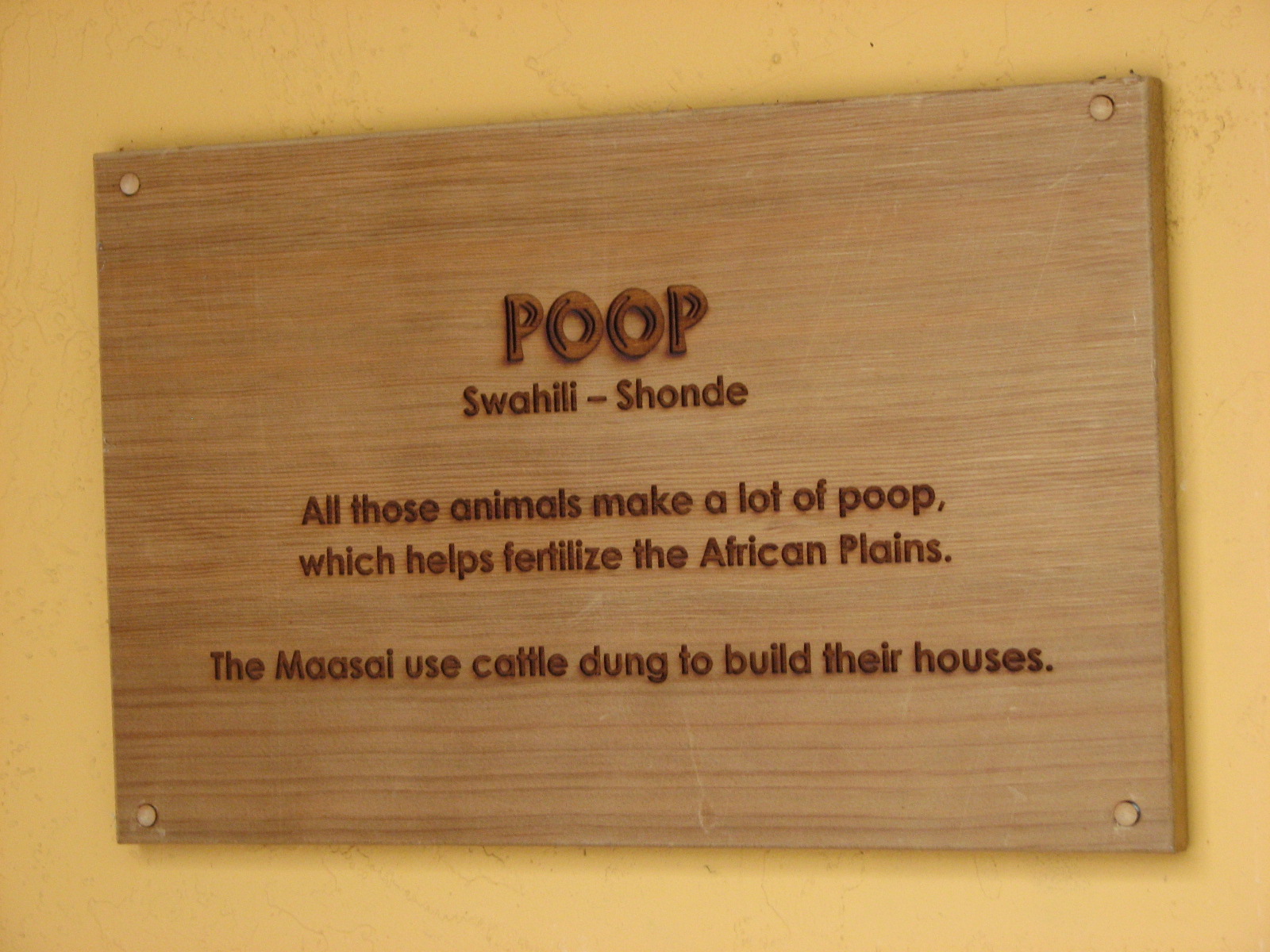 African Plains - Sign Near Restroom