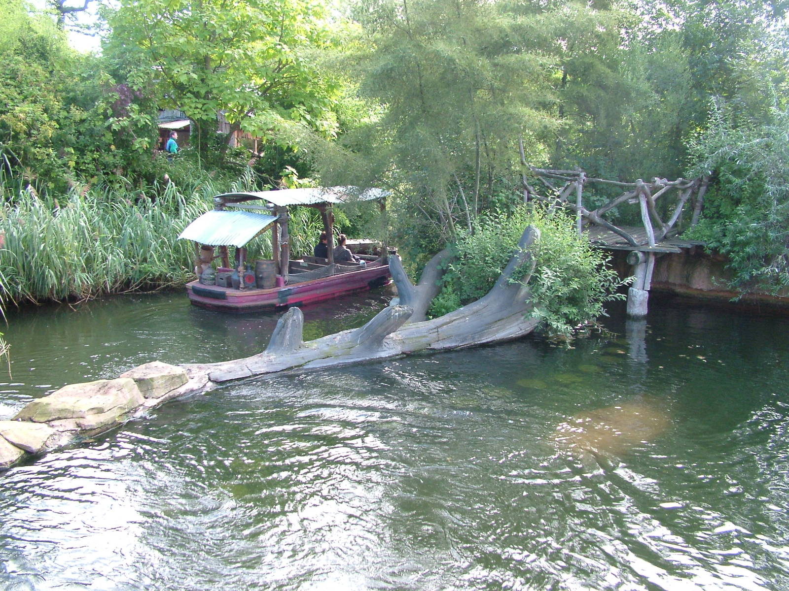 African riverboat ride passing the hippo enclosure at Hannover Zoo 2007
