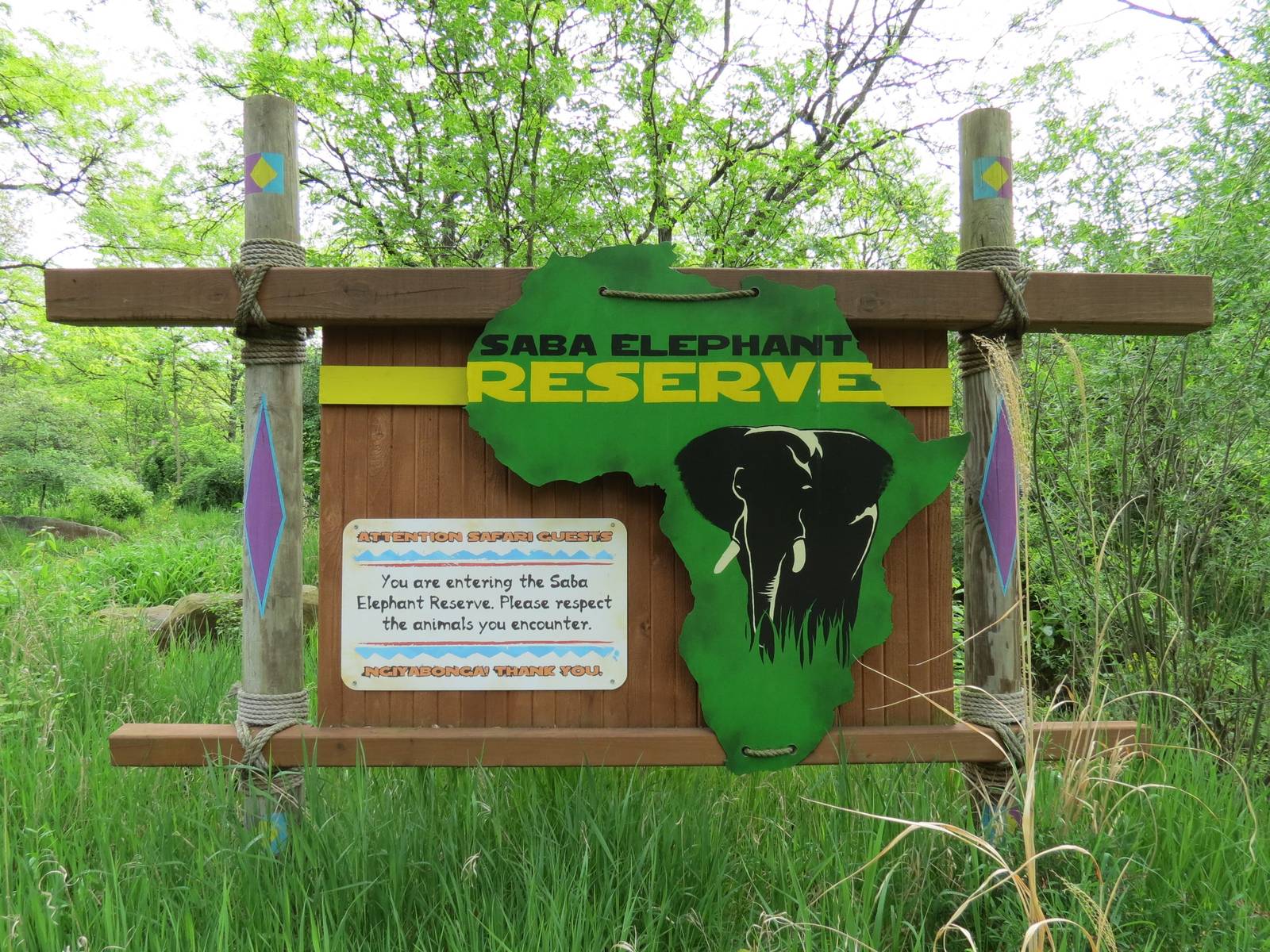 African Savanna - Saba Elephant Reserve Sign