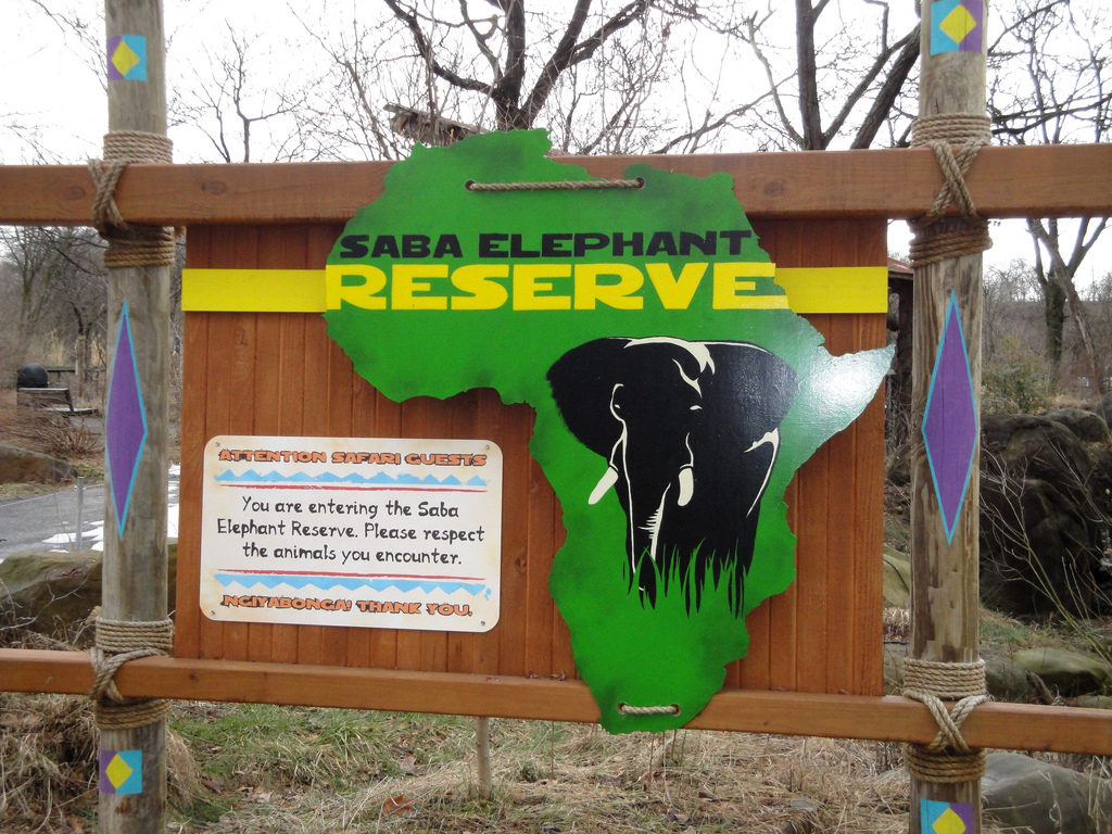 African Savannah - Elephant Reserve Sign