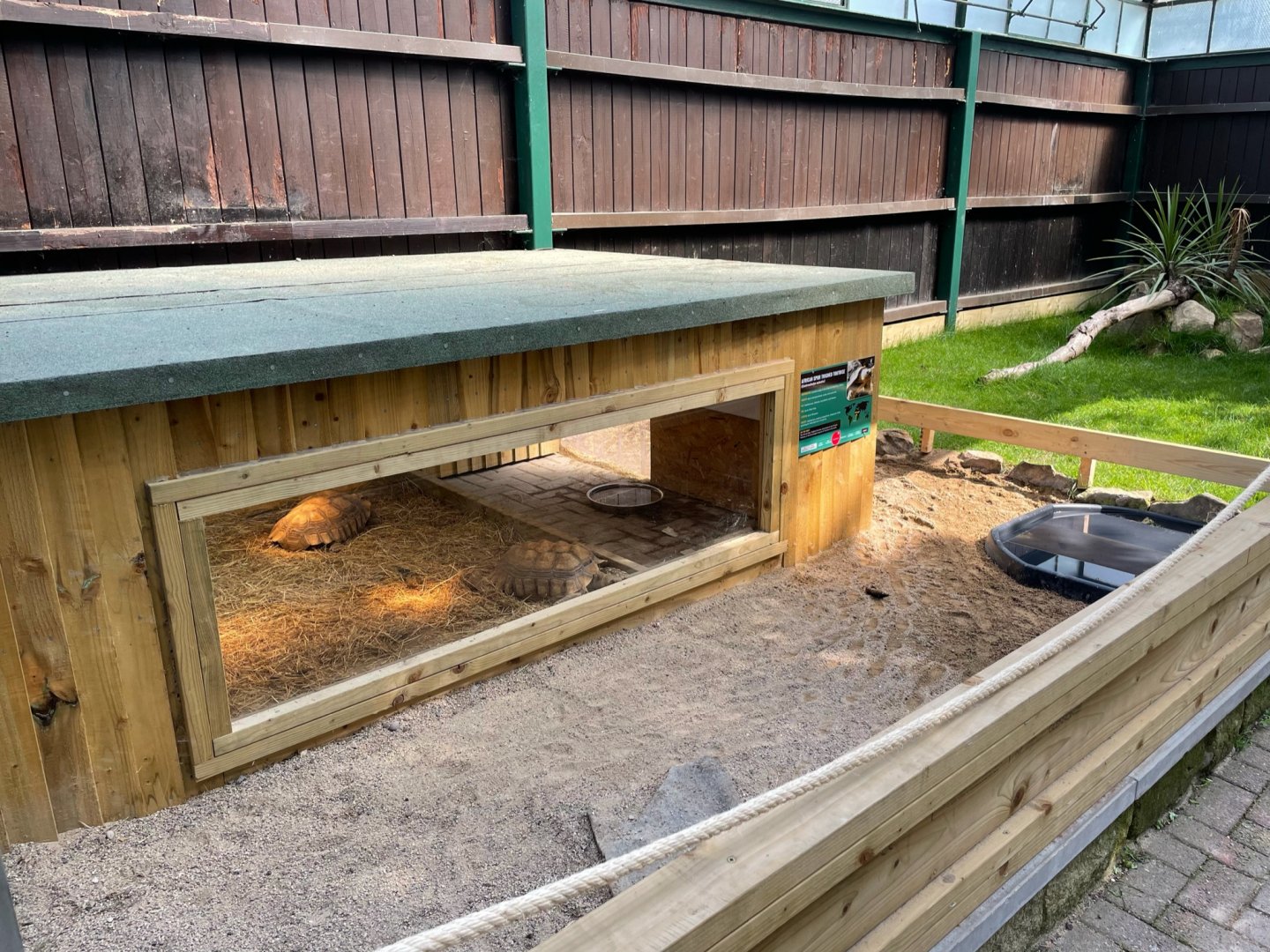 African Spurred Tortoise Enclosure at Ponderosa Zoo (July 2021)