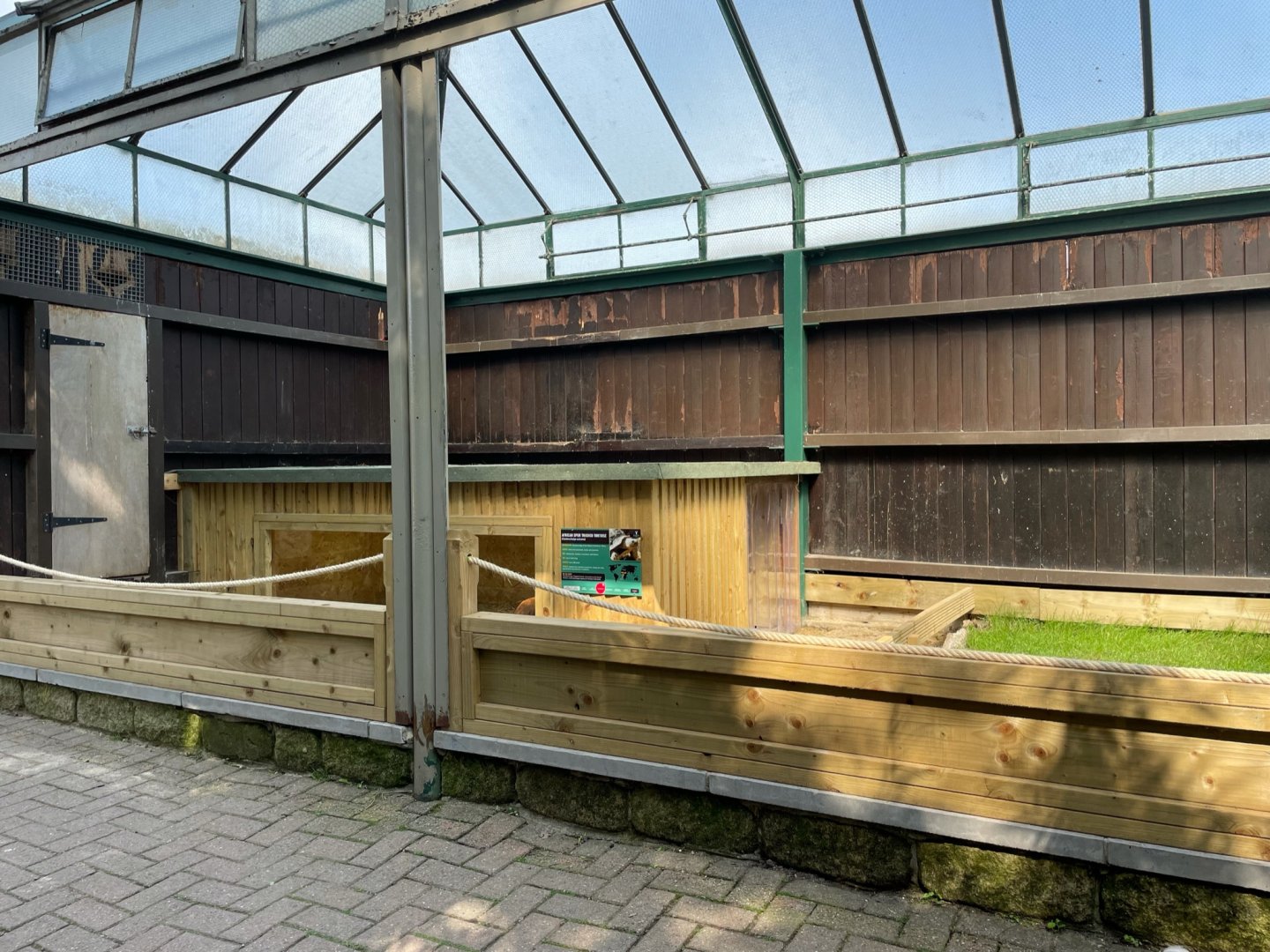 African Spurred Tortoise Enclosure at Ponderosa Zoo (July 2021)