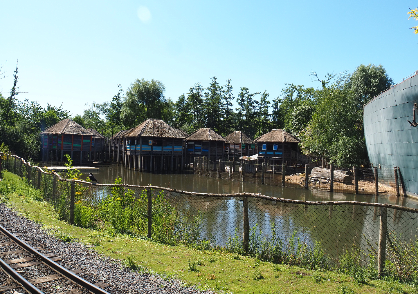 African stilt village inspired by Ganvié in Benin, seen from the Australian area, 2022-06-28