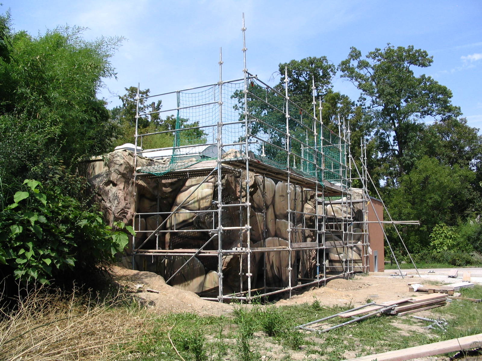African wild dog house under construction