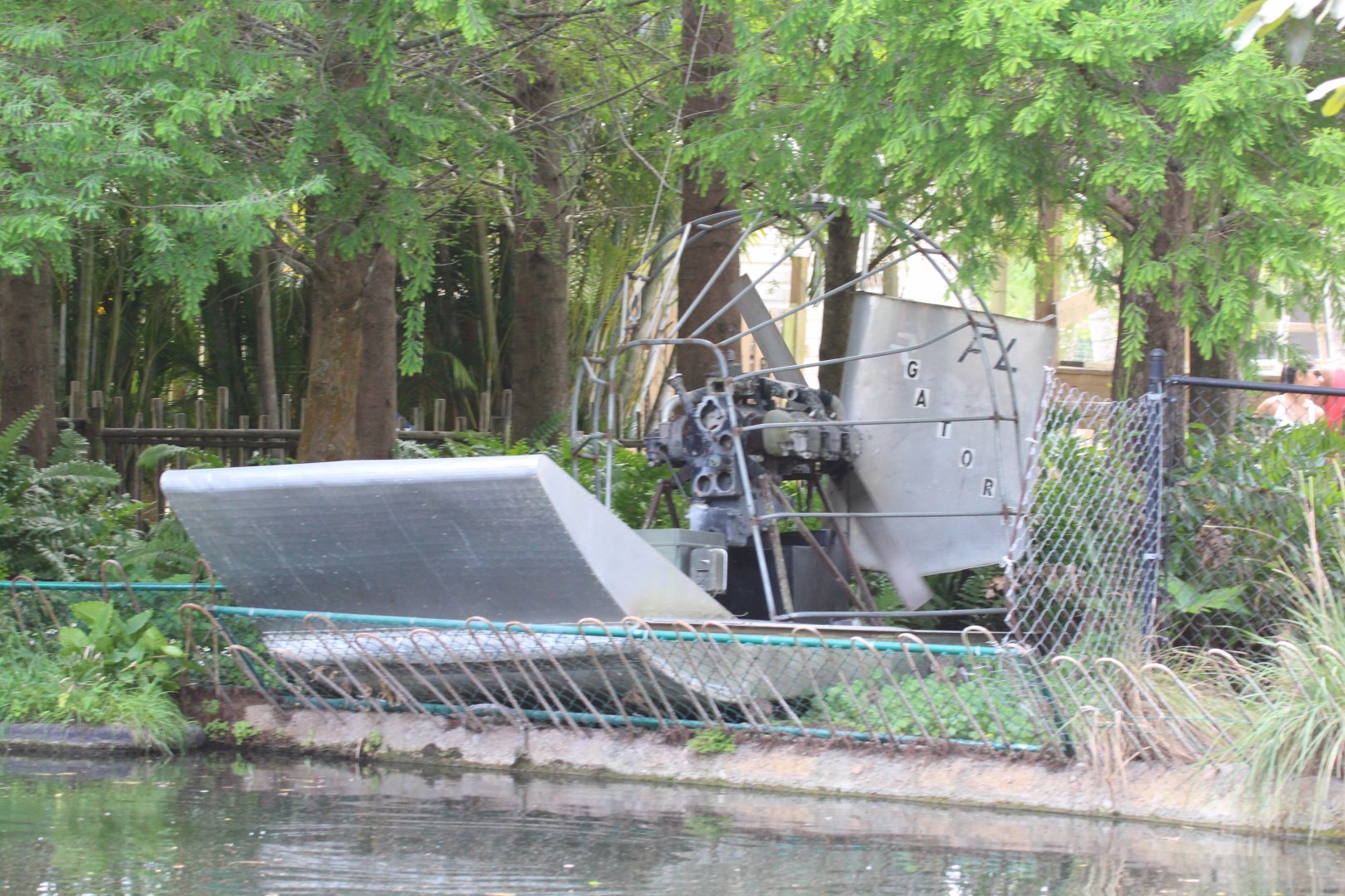 Airboat near alligator enclosure (2016)