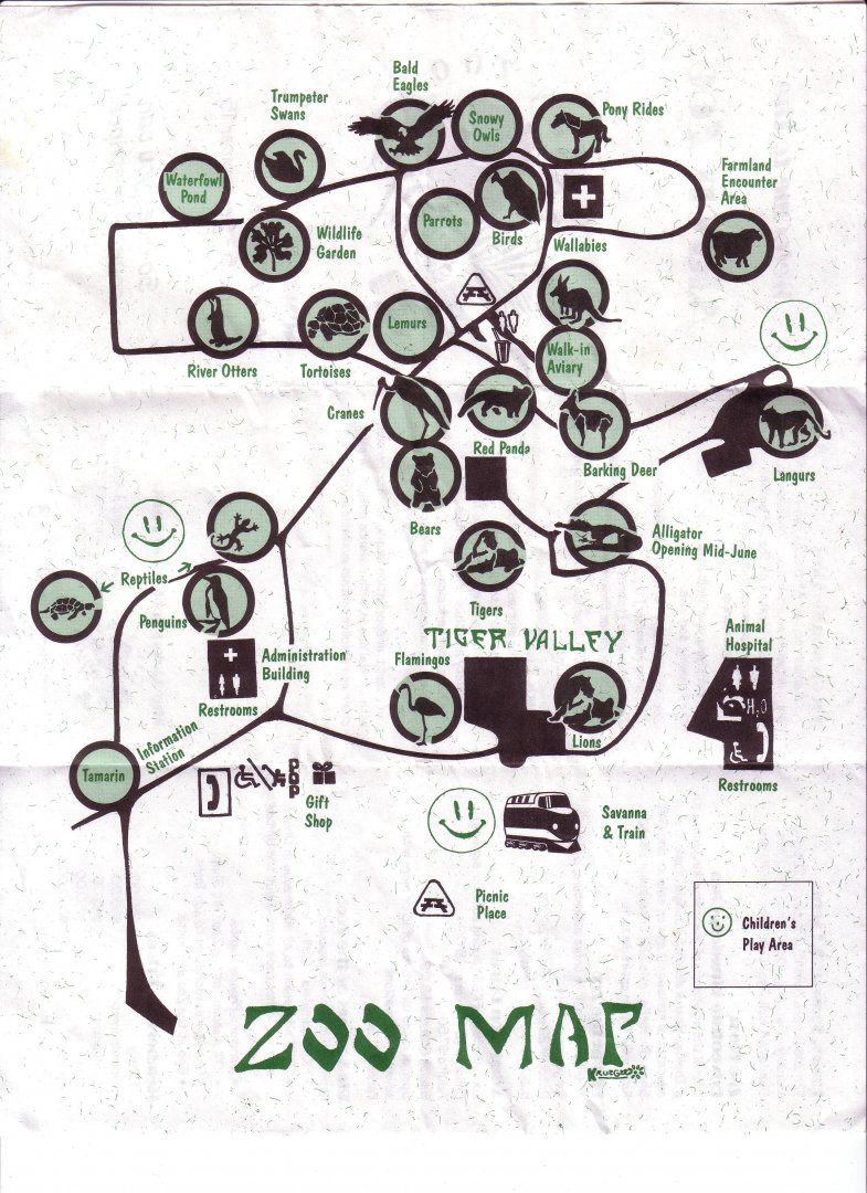 Akron Zoo 2000 Map