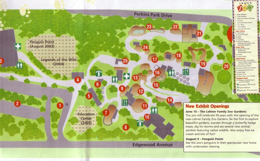 Akron Zoo 2003 Map