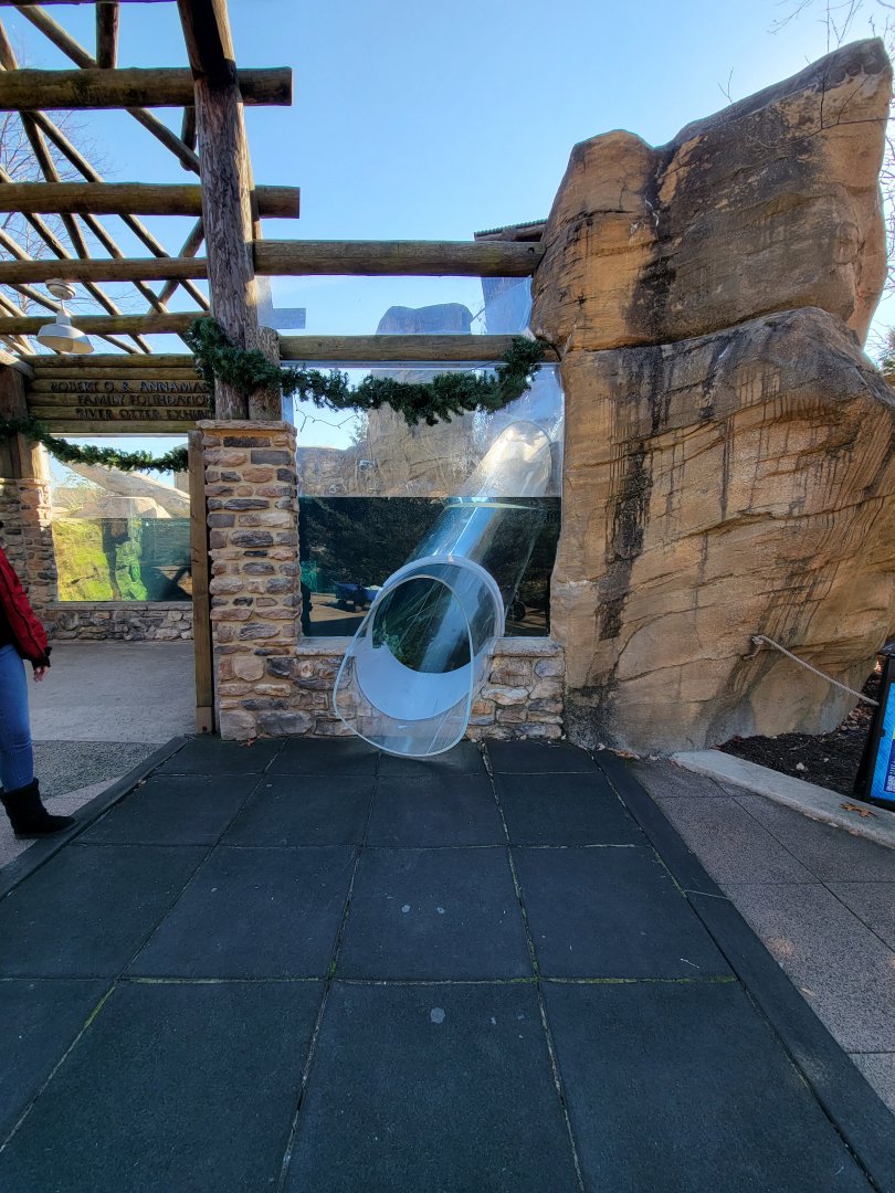 Akron Zoo - Clear slide through otters' water