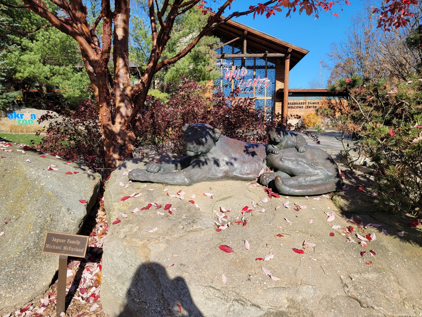 Akron Zoo - Jaguar statue at entrance