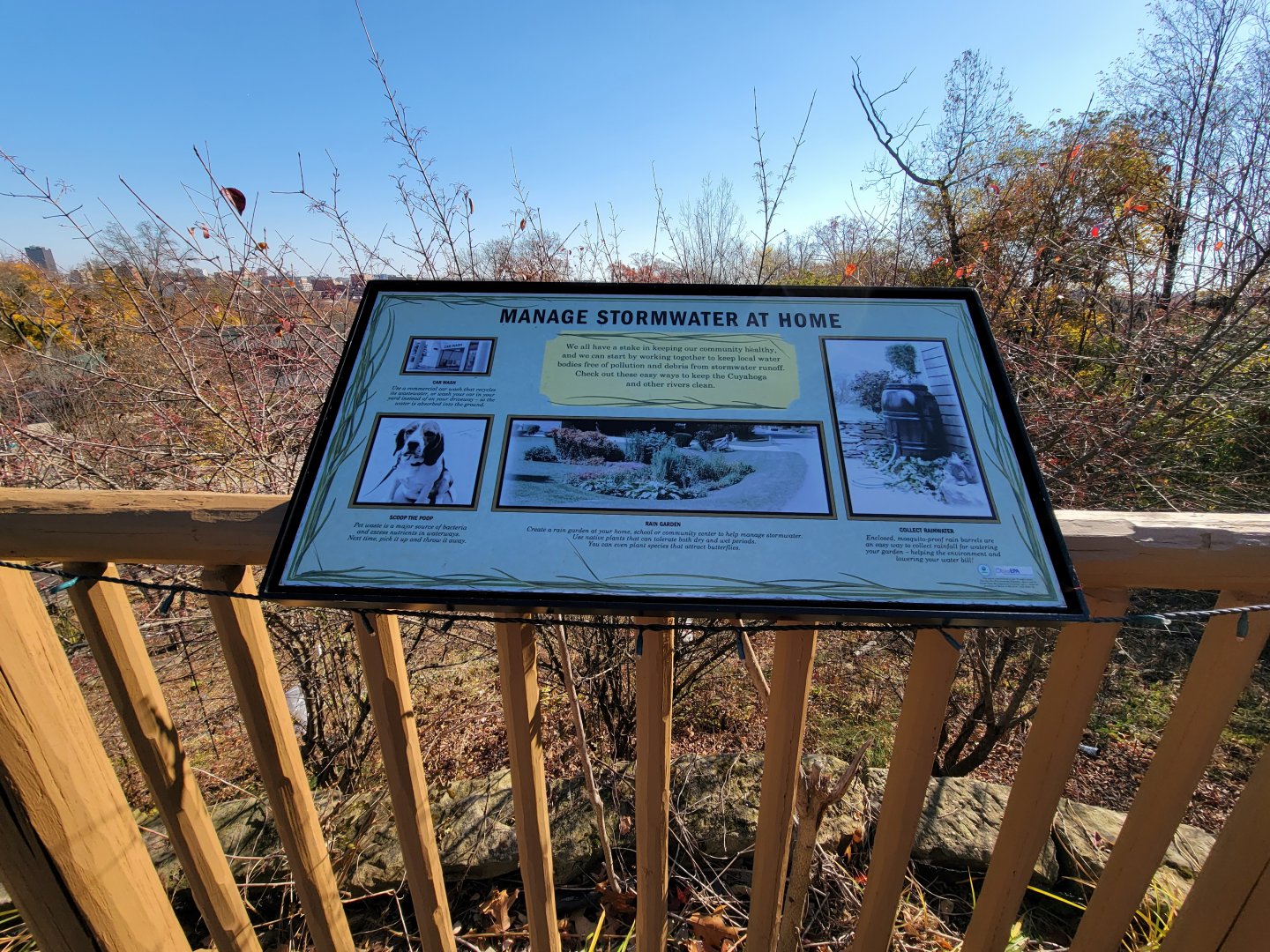 Akron Zoo - Manage stormwater at home sign