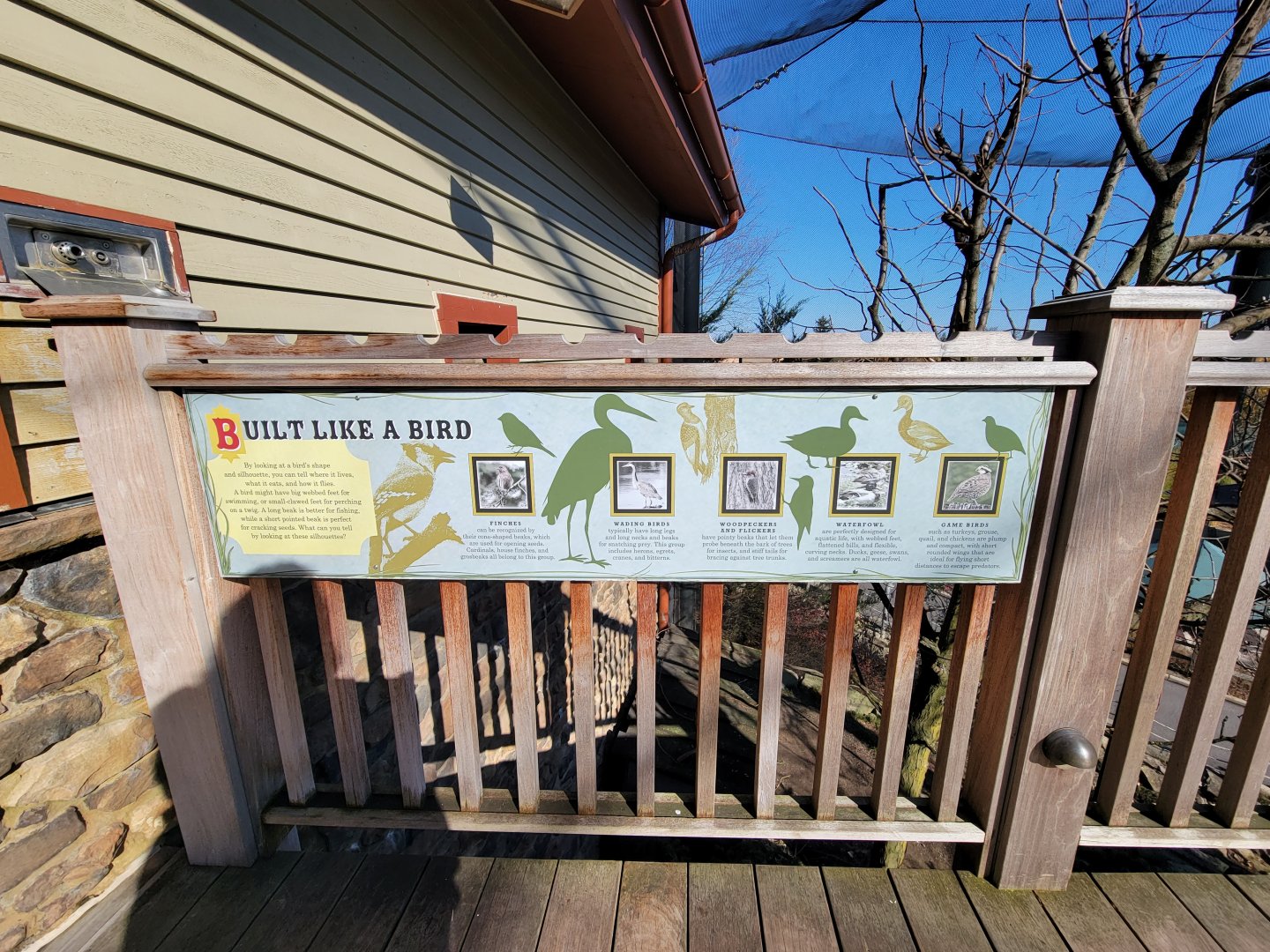 Akron Zoo - Native aviary, built like a bird signage