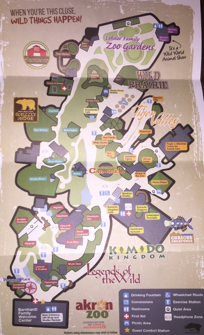 Akron Zoo Spring/Summer 2018 Map