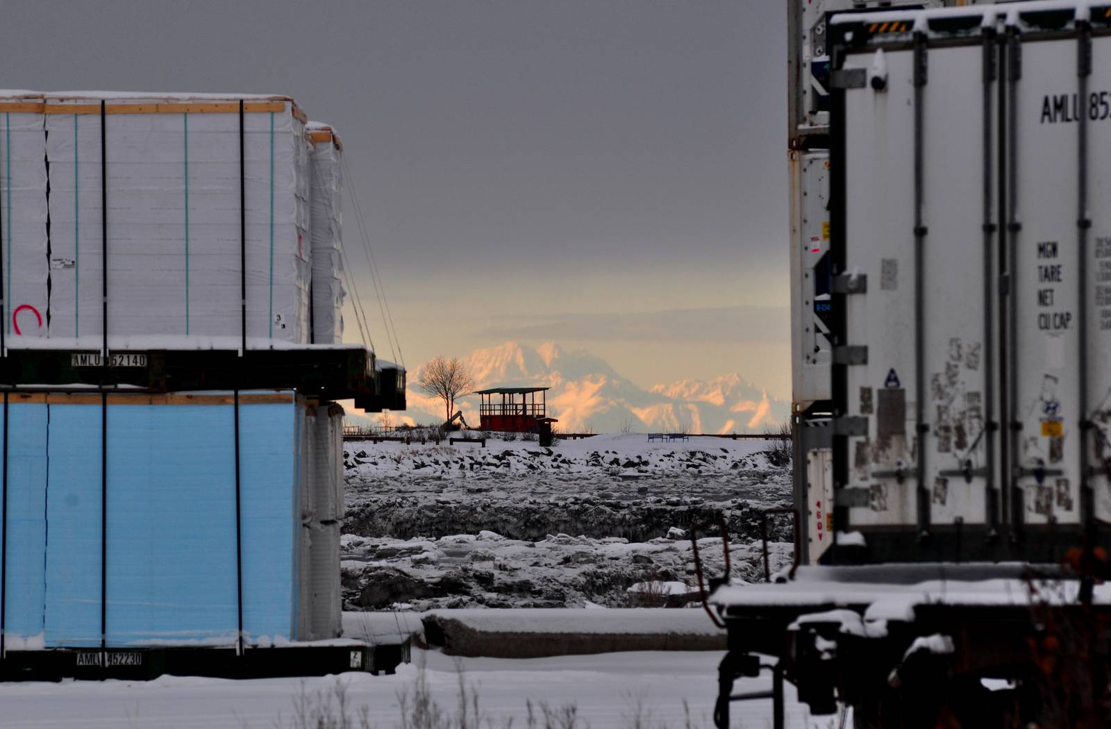 Alaska Range from Port of Anchorage - Alaska