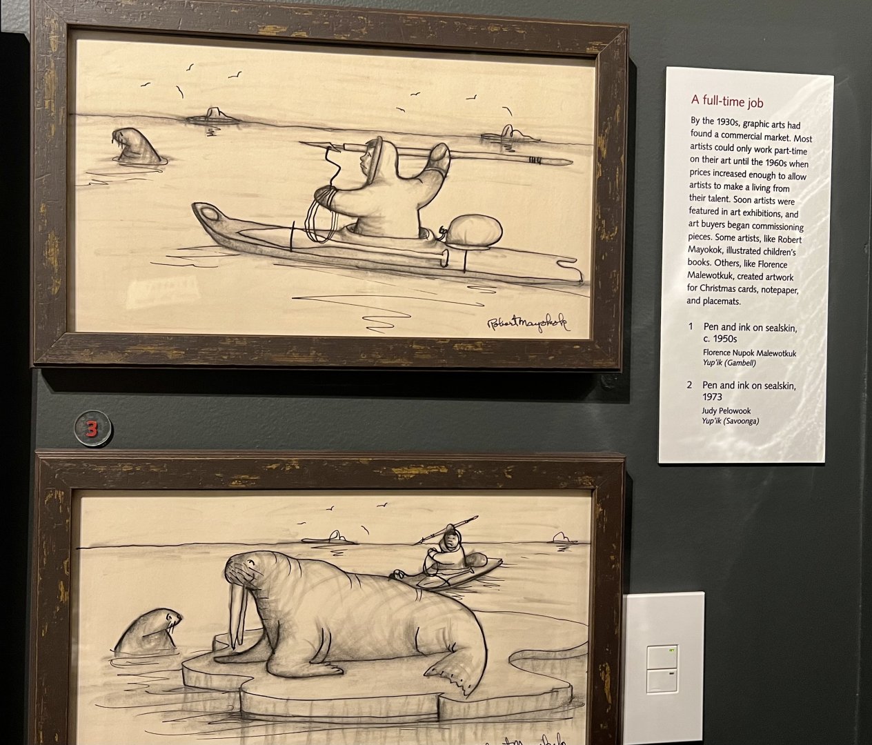 Alaskan Native artwork depicting hunting scenes