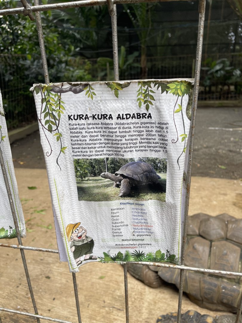 aldabra giant tortoise signage
