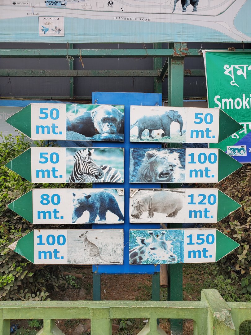 Alipore Zoo Directional Sign - January 2023