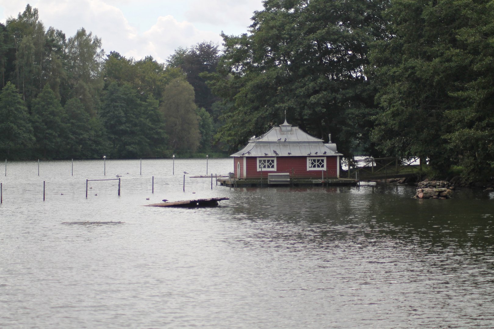 All 3 sections of the lake visible.