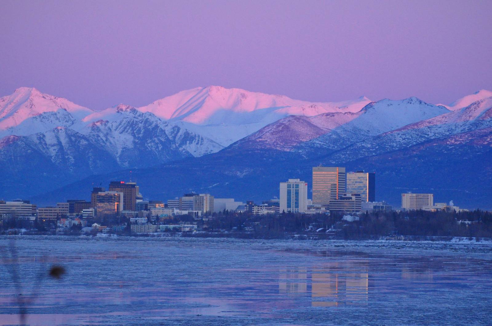 Alpineglow over Anchorage - Alaska