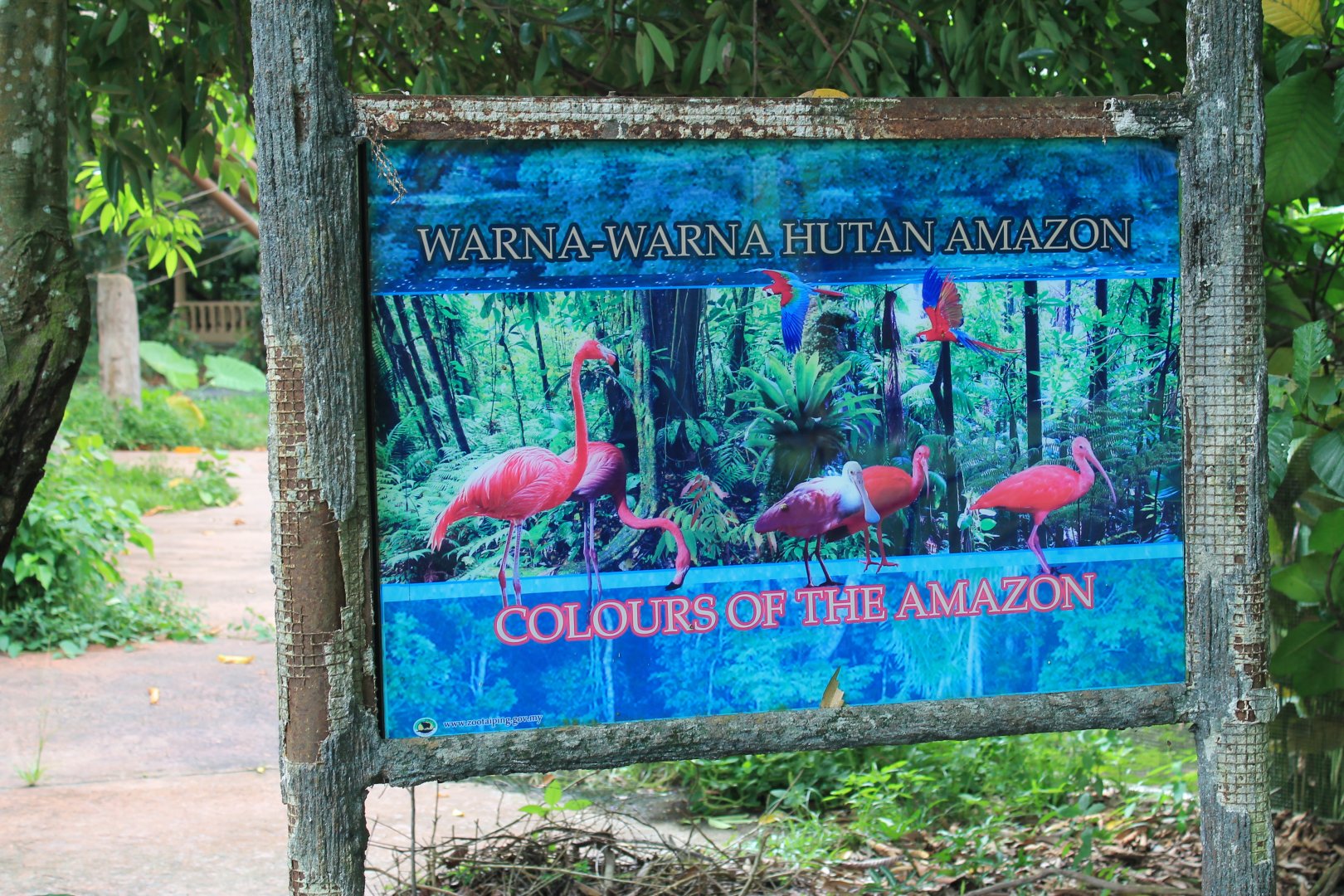Amazon walk-through aviary sign