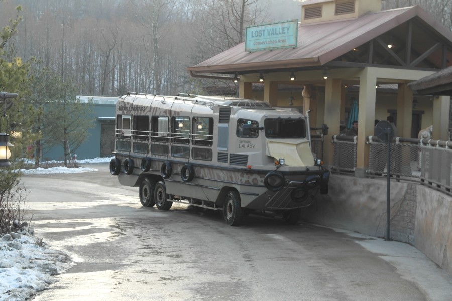 an amphibious vehicle in the Lost Valley attraction