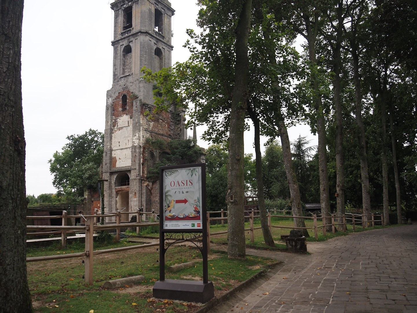 Andalusian horse paddock around the former raptor show arena, 2024-09-17