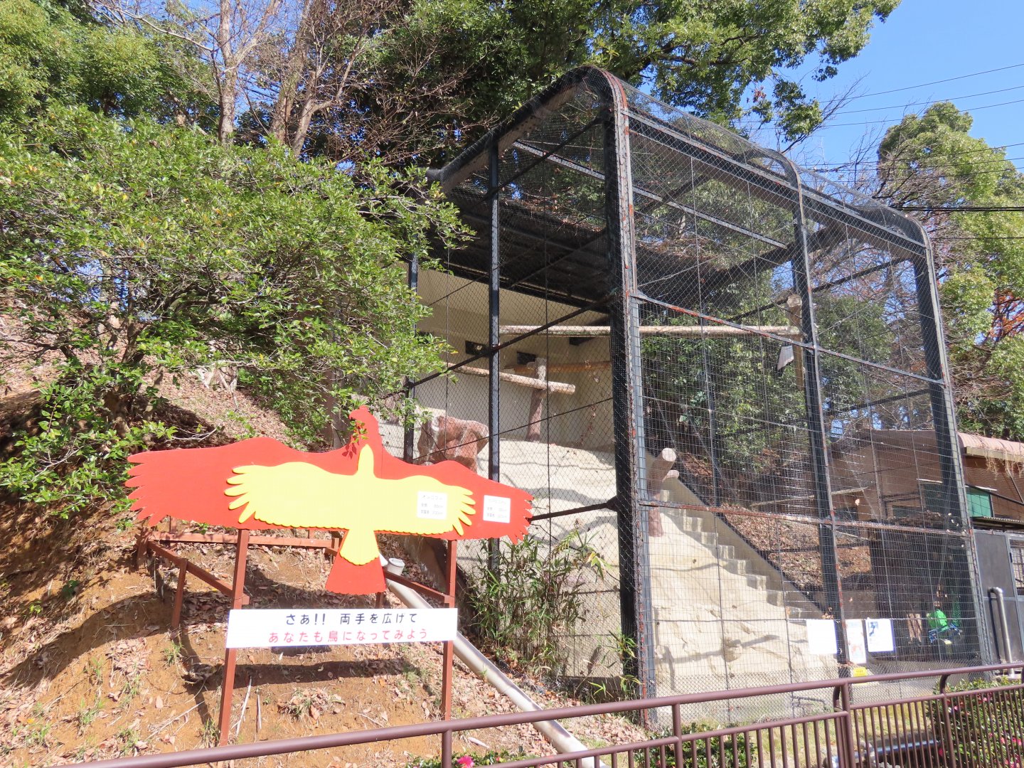 Andean condor sign+cage