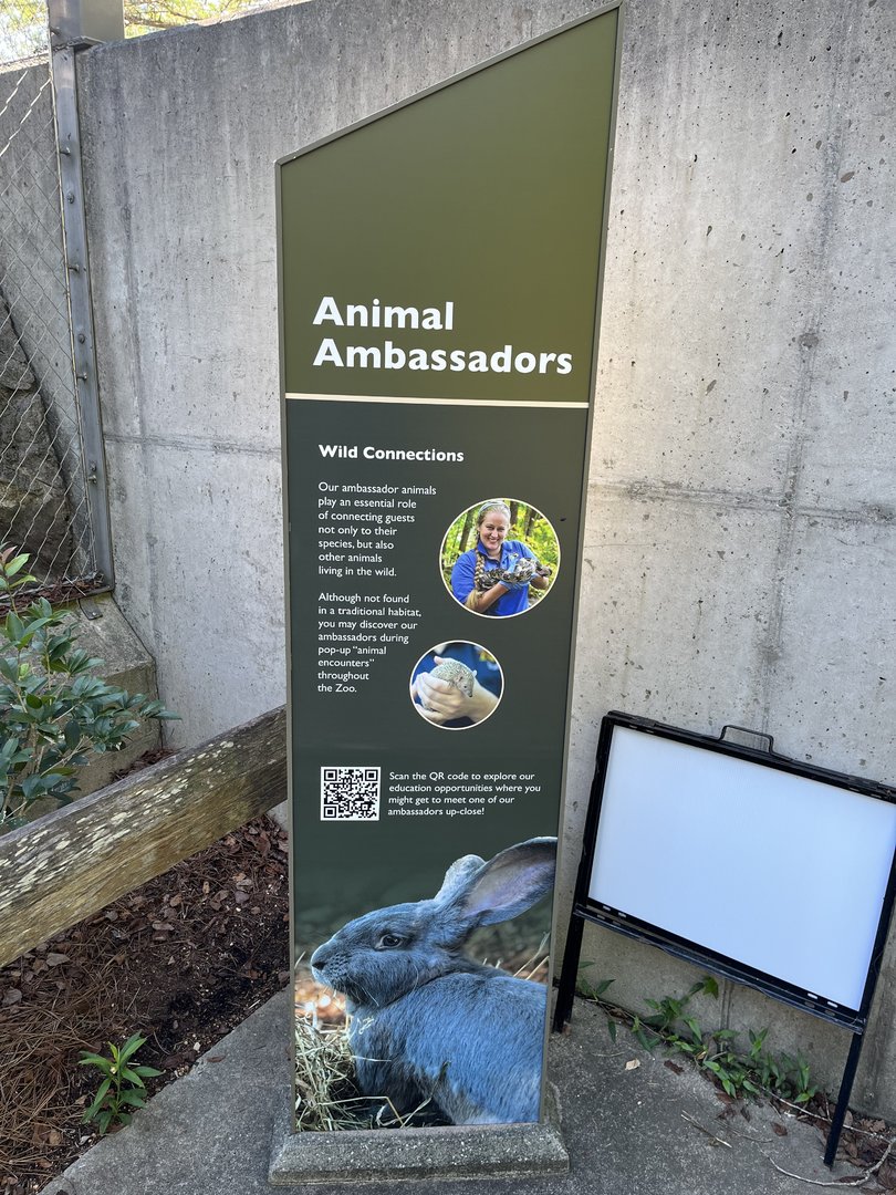 Animal Ambassador signage by Porcupine Habitat
